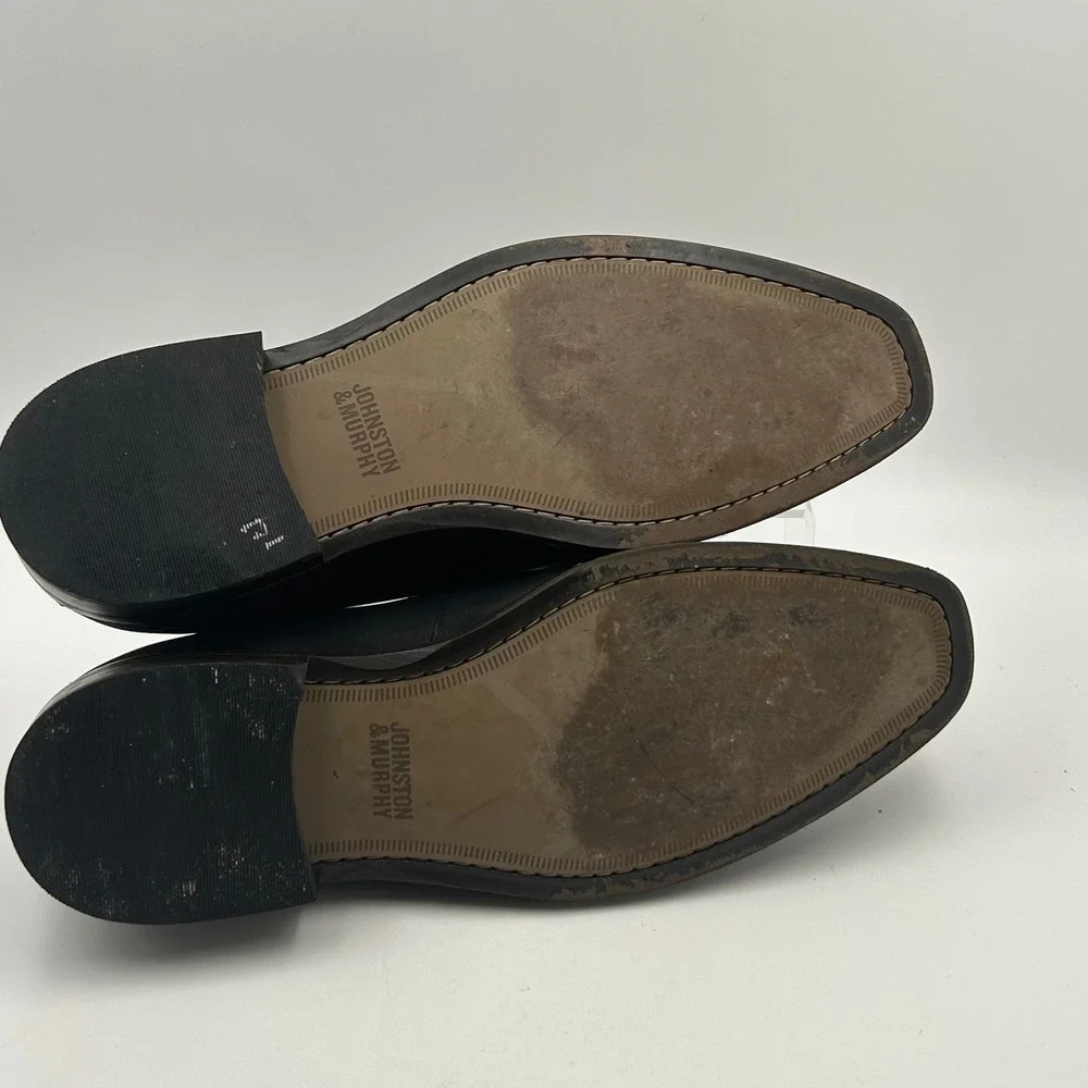 Johnston & Murphy Bit Loafer Mens 10M Black Nubuck Suede Dress Shoe Old Money